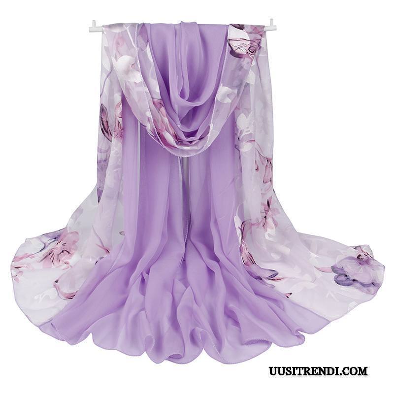 Huivi Naisten Netistä Naisille Kevät Monitoimilaitteet Syksy Ice Silkki Violetti