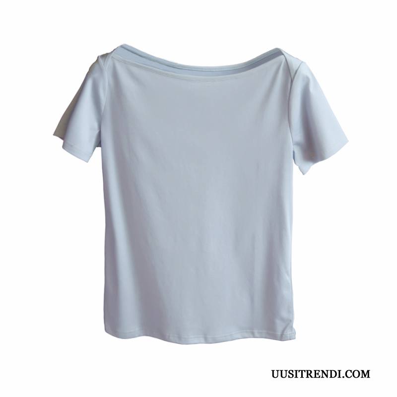 T-paidat Naisten Kauppa Takki Ice Silkki Naisille Puuvilla Lyhythihainen Valkoinen Musta Harmaa Sininen