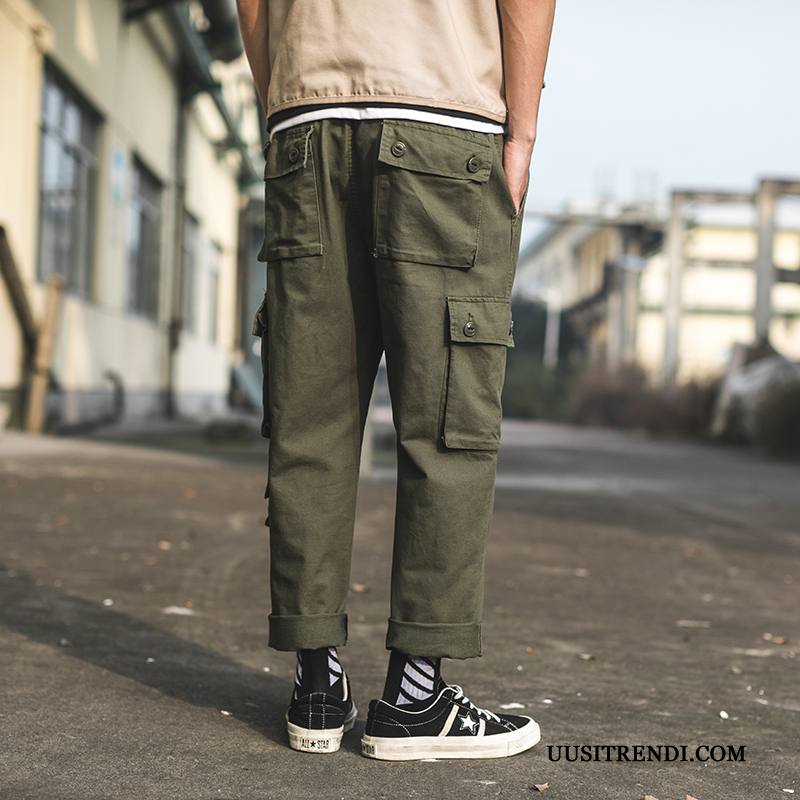 Cargo Housut Miesten Halpa Suora Tide-brändi Löysät Miehille Casual Housut Khaki