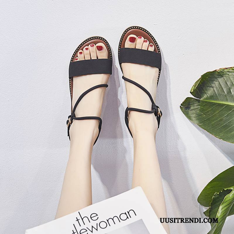 Sandaalit Naisten Halvat Paksu Pohja Naisille Rooma Kengät Nainen