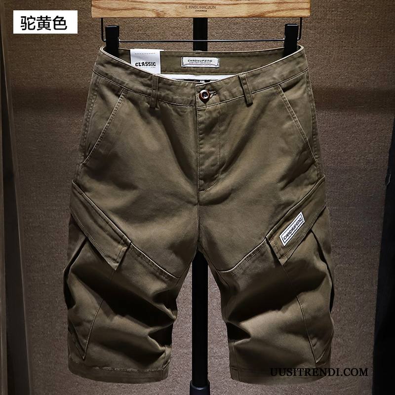 Shortsit Miesten Halvat Vintage Sortsit Cargo Löysät Casual Khaki