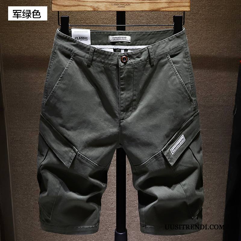 Shortsit Miesten Halvat Vintage Sortsit Cargo Löysät Casual Khaki